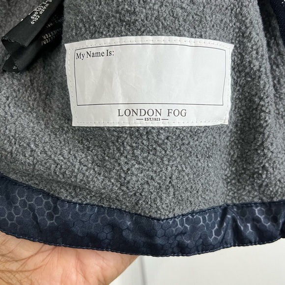 London Fog Boys' Fleece-Lined Hooded Jacket - Navy - Size 7 - Picture 5 of 10
